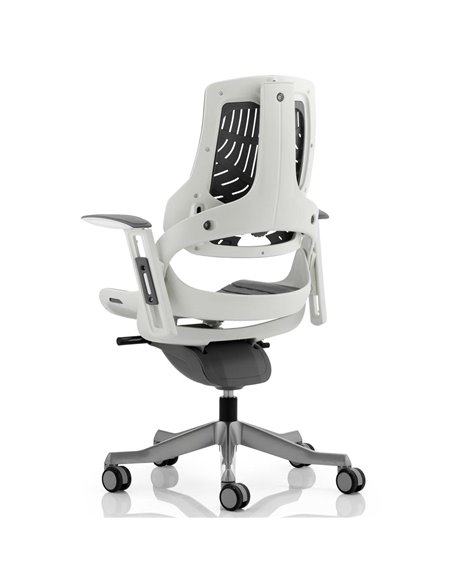Dynamic Zure Executive Office Chair White Shell Elastomer Gel Grey With Arms EX000112 - pic 80401 | FastDaddyshop