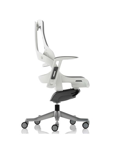 Dynamic Zure Executive Office Chair White Shell Elastomer Gel Grey With Arms EX000112