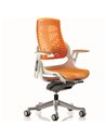 Dynamic Zure Executive Office Chair White Shell Elastomer Gel Orange With Arms EX000133