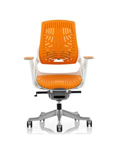 Dynamic Zure Executive Office Chair White Shell Elastomer Gel Orange With Arms EX000133 2