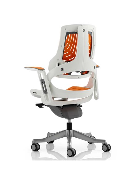 Dynamic Zure Executive Office Chair White Shell Elastomer Gel Orange With Arms EX000133 - pic 80414 | FastDaddyshop