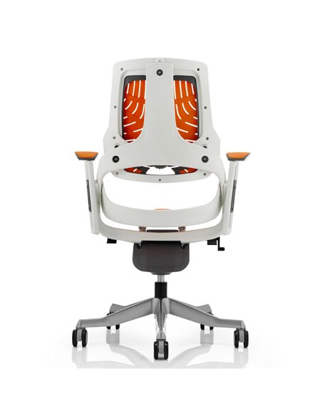 Dynamic Zure Executive Office Chair White Shell Elastomer Gel Orange With Arms EX000133 - pic 80415 | FastDaddyshop