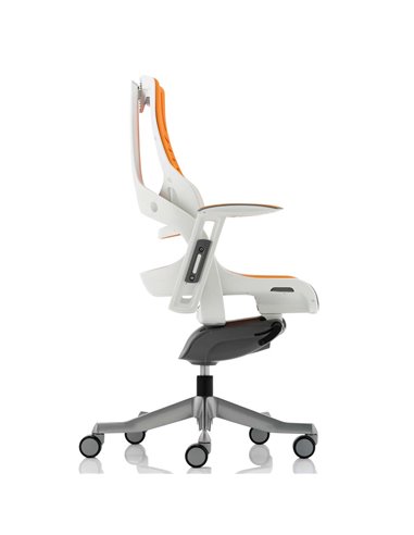 Dynamic Zure Executive Office Chair White Shell Elastomer Gel Orange With Arms EX000133
