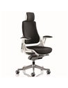 Dynamic Zure Executive Office Chair White Shell Black Fabric With Arms And Headrest KC0161