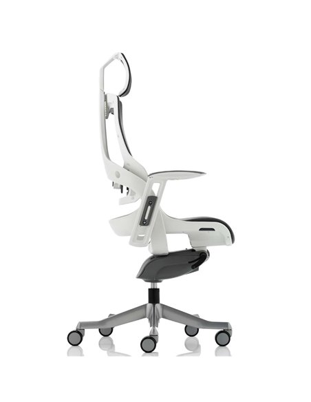 Dynamic Zure Executive Office Chair White Shell Charcoal Mesh With Arms And Headrest KC0162 - pic 80432 | FastDaddyshop