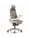 Dynamic Zure Executive Office Chair White Shell Elastomer Gel Grey With Arms And Headrest KC0164