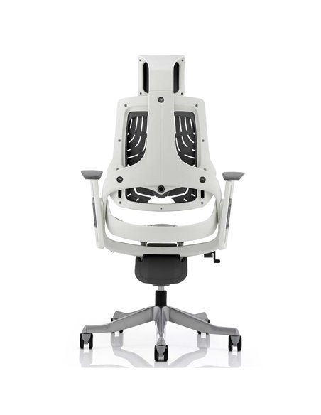 Dynamic Zure Executive Office Chair White Shell Elastomer Gel Grey With Arms And Headrest KC0164 - pic 80437 | FastDaddyshop