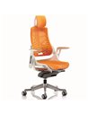 Dynamic Zure Executive Office Chair White Shell Elastomer Gel Orange With Arms And Headrest KC0165