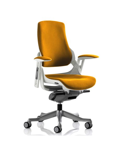 Dynamic Zure Office Chair White Shell  Fully Bespoke Colour Senna Yellow KCUP0693 - pic 80450 | FastDaddyshop