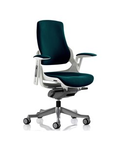 Dynamic Zure Office Chair White Shell  Fully Bespoke Colour Maringa Teal KCUP0695