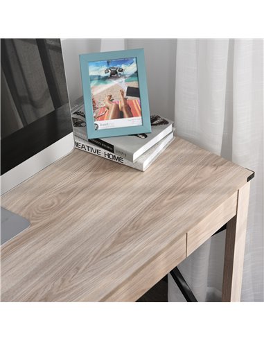 HOMCOM Computer Desk Writing Table with Drawer Home Office Workstation Large Tabletop 112Lx51Wx76Hcm