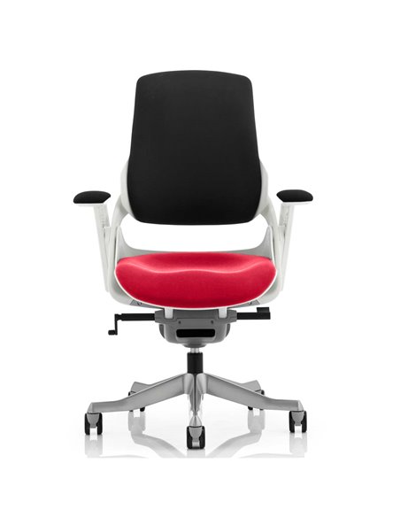 Dynamic Zure Office Chair White Shell  Black Fabric Back Bespoke Colour Seat Bergamot Cherry KCUP0697 - pic 80502 | FastDaddyshop