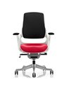 Dynamic Zure Office Chair White Shell  Black Fabric Back Bespoke Colour Seat Bergamot Cherry KCUP0697
