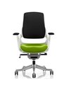 Dynamic Zure Office Chair White Shell  Black Fabric Back Bespoke Colour Seat Myrrh Green KCUP0698