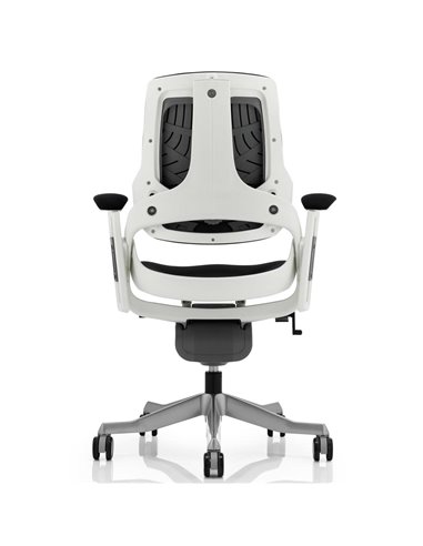 Dynamic Zure Office Chair White Shell  Black Fabric Back Bespoke Colour Seat Myrrh Green KCUP0698