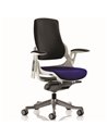 Dynamic Zure Office Chair White Shell  Black Fabric Back Bespoke Colour Seat Stevia Blue KCUP0699