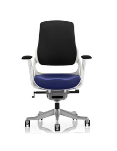 Dynamic Zure Office Chair White Shell  Black Fabric Back Bespoke Colour Seat Stevia Blue KCUP0699 2
