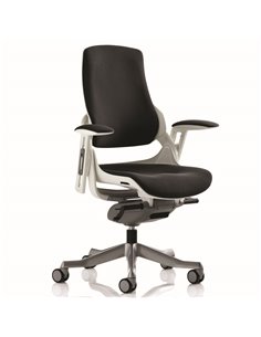 Dynamic Zure Office Chair White Shell  Black Fabric Back Bespoke Colour Seat Tabasco Orange KCUP0700 2