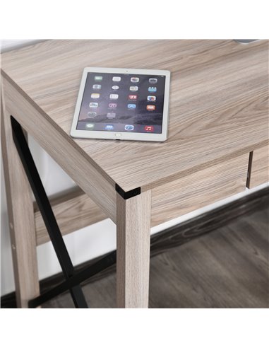 HOMCOM Computer Desk Writing Table with Drawer Home Office Workstation Large Tabletop 112Lx51Wx76Hcm