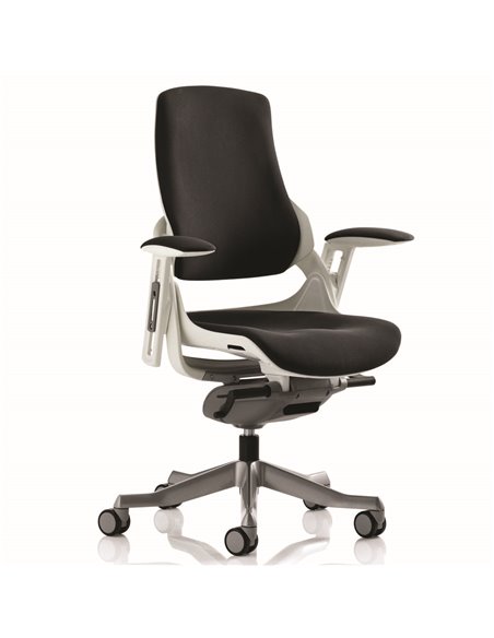 Dynamic Zure Office Chair White Shell  Black Fabric Back Bespoke Colour Seat Ginseng Chilli KCUP0702 - pic 80538 | FastDaddyshop