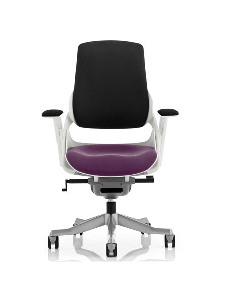 Dynamic Zure Office Chair White Shell  Black Fabric Back Bespoke Colour Seat Tansy Purple KCUP0704 - pic 80551 | FastDaddyshop