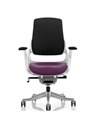 Dynamic Zure Office Chair White Shell  Black Fabric Back Bespoke Colour Seat Tansy Purple KCUP0704