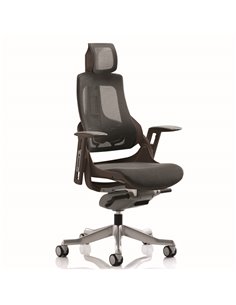 Dynamic Zure Executive Office Chair Black Shell Charcoal Mesh And Headrest KCUP1281