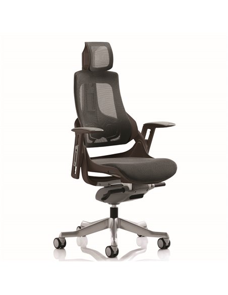 Dynamic Zure Executive Office Chair Black Shell Charcoal Mesh And Headrest KCUP1281 - pic 80558 | FastDaddyshop