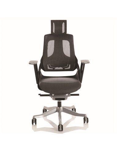 Dynamic Zure Executive Office Chair Black Shell Charcoal Mesh And Headrest KCUP1281