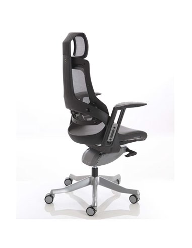 Dynamic Zure Executive Office Chair Black Shell Charcoal Mesh And Headrest KCUP1281