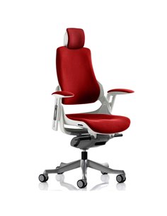 Dynamic Zure Office Chair White Shell  With Headrest Fully Bespoke Colour Bergamot Cherry KCUP1282