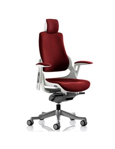 Dynamic Zure Office Chair White Shell  With Headrest Fully Bespoke Colour Ginseng Chilli KCUP1283