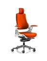Dynamic Zure Office Chair White Shell  With Headrest Fully Bespoke Colour Tabasco Orange KCUP1284