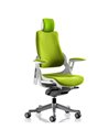 Dynamic Zure Office Chair White Shell  With Headrest Fully Bespoke Colour Myrrh Green KCUP1285