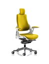 Dynamic Zure Office Chair White Shell  With Headrest Fully Bespoke Colour Senna Yellow KCUP1289