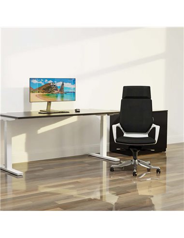Dynamic Xenon Executive Office Chair High Back Black Fabric With Headrest KC0226