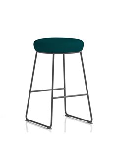 Dynamic Turin Stool Black Frame Bespoke Maringa Teal Seat Pad KCUP2147