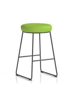 Dynamic Turin Stool Black Frame Bespoke Myrrh Green Seat Pad KCUP2148