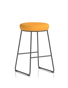 Dynamic Turin Stool Black Frame Bespoke Senna Yellow Seat Pad KCUP2149