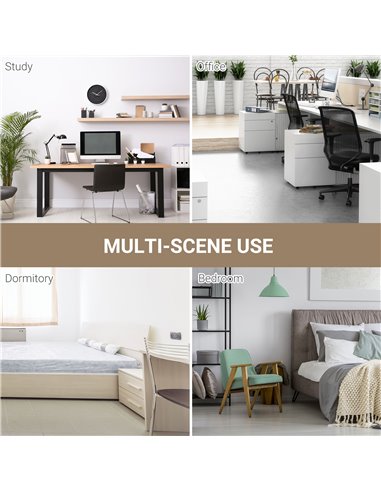 HOMCOM Computer Desk PC Writing Table Home Office Workstation Adjustable Feet Stable Work Study w/ Metal Frame Oak White
