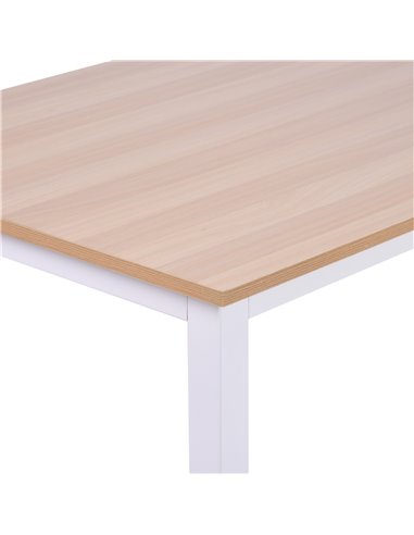 HOMCOM Computer Desk PC Writing Table Home Office Workstation Adjustable Feet Stable Work Study w/ Metal Frame Oak White