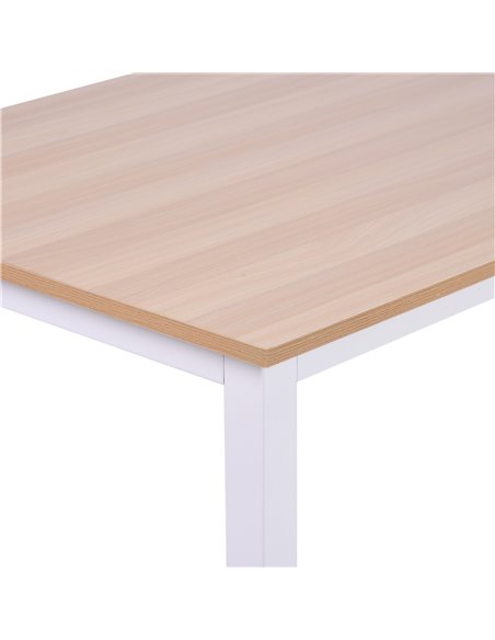 HOMCOM Computer Desk PC Writing Table Home Office Workstation Adjustable Feet Stable Work Study w/ Metal Frame Oak White - pic 8075 | FastDaddyshop