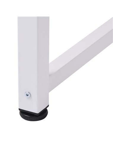 HOMCOM Computer Desk PC Writing Table Home Office Workstation Adjustable Feet Stable Work Study w/ Metal Frame Oak White