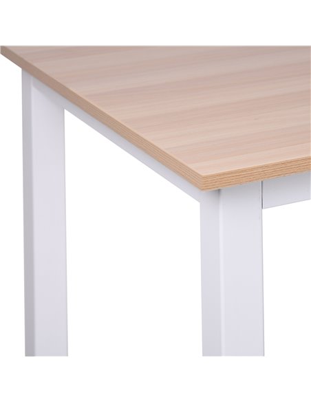 HOMCOM Computer Desk PC Writing Table Home Office Workstation Adjustable Feet Stable Work Study w/ Metal Frame Oak White - pic 8077 | FastDaddyshop