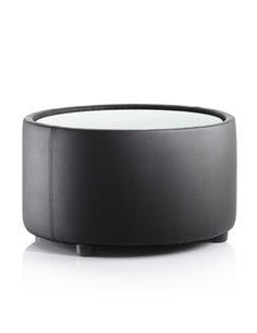 Dynamic Neo Reception Round Table Black Leather with Glass Top BR000314