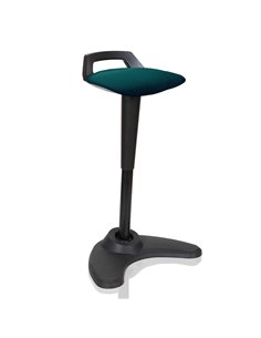 Dynamic Spry Office Stool Black Frame Bespoke Colour Seat Maringa Teal KCUP1204