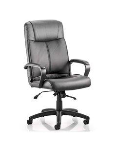 Dynamic Plaza Executive Office Chair Black Soft Bonded Leather With Arms EX000052