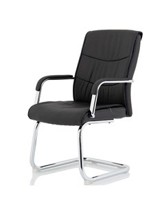 Dynamic Carter Black Luxury Faux Leather Cantilever Office Chair With Arms BR000185