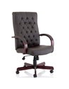 Dynamic Chesterfield Executive Office Chair Brown Leather With Arms EX000003