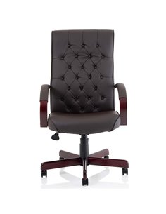 Dynamic Chesterfield Executive Office Chair Brown Leather With Arms EX000003 2